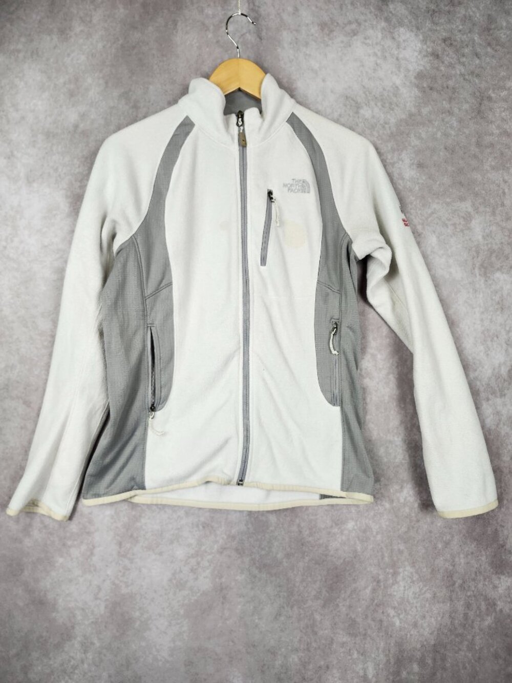 The North Face Summit Series White Gray Fleece Full Zip Size Medium